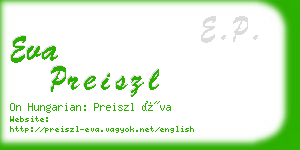 eva preiszl business card